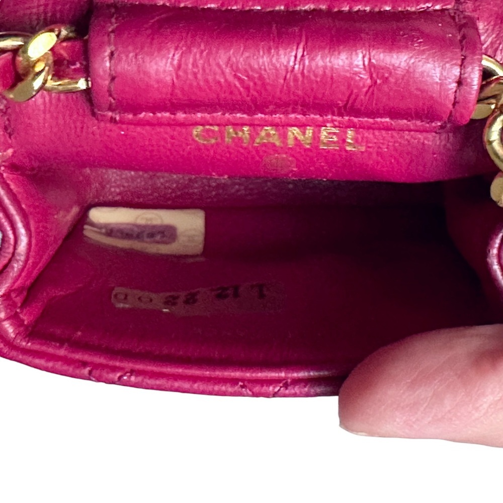 CHANEL Vintage Micro Pink Quilted Lambskin Half Flap Bag RARE - Picture 12 of 14